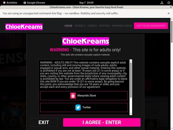 Login Chloekreams.com