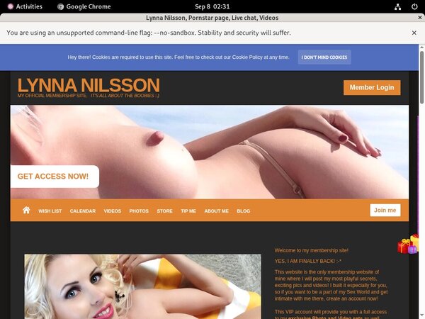 Lynna Nilsson Sign Up Form